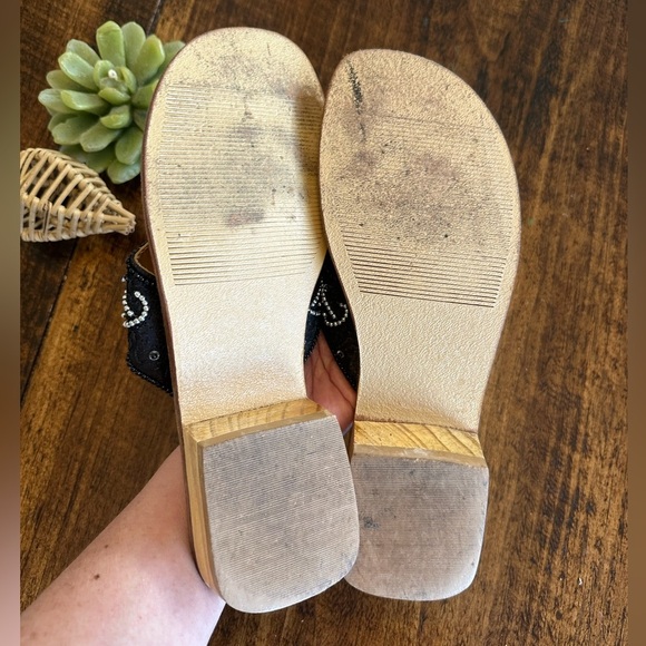 No Boundaries | Y2K Boho Beaded Sandals with Wood Block Heel - Picture 6 of 6